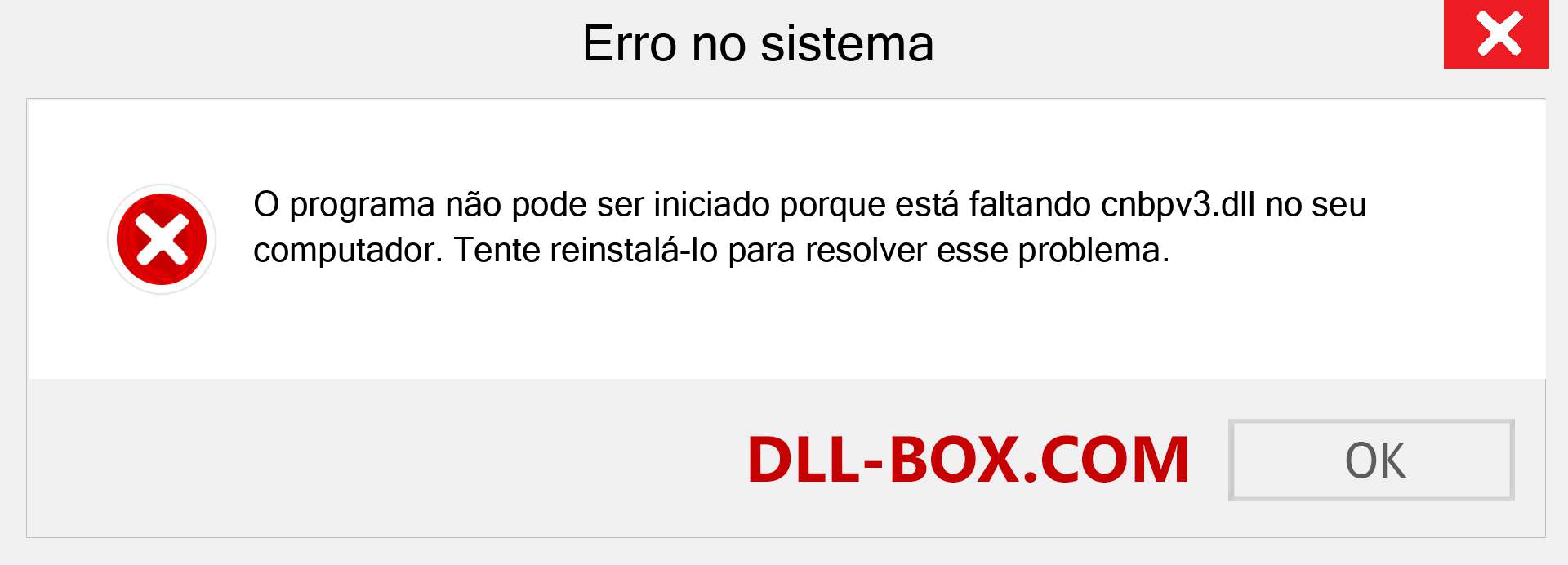 Arquivo cnbpv3.dll ausente ?. Download para Windows 7, 8, 10 - Correção de erro ausente cnbpv3 dll no Windows, fotos, imagens